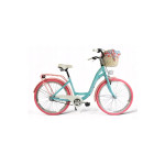 Dámsky retro bicykel 26" Lavida 3-prevodový hliníkový rám 17,5" Modrý, ružové kolesá